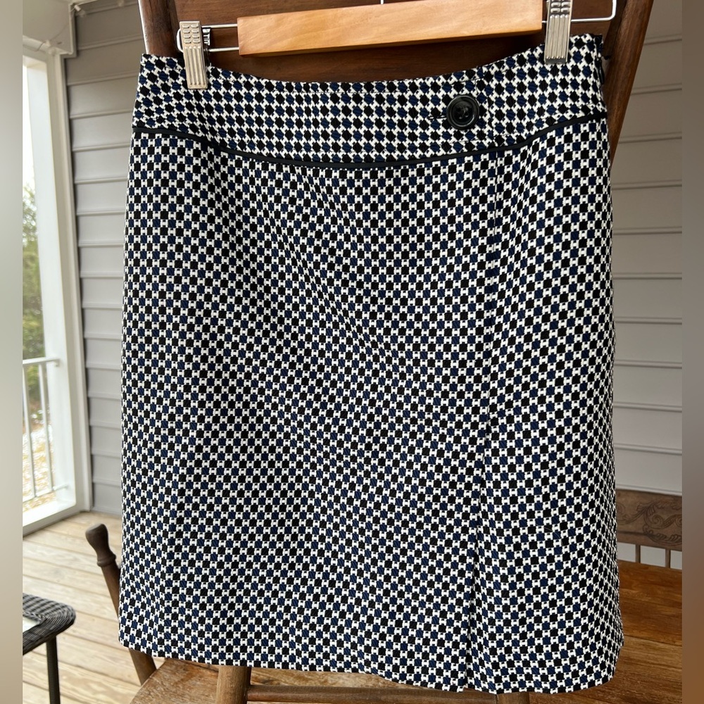 Ann Taylor Pencil Skirt Basket Weave Multi-Color Cotton Blend Tweed Knee Sz 4